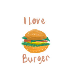 illustration of i love hamburgers