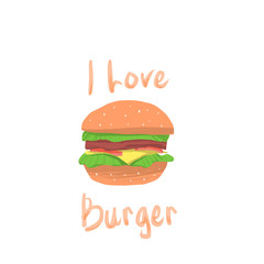 illustration of i love hamburgers
