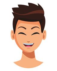 young man face cartoon