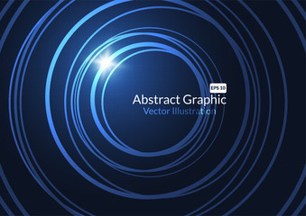 Abstract technology background with glowing neon circles. Vector illustration