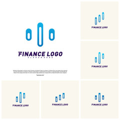 Set of Stats Financial Advisors Logo Design Concept. Finance logo Template Vector Icon