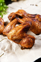Roasted chicken wings in hot pepper