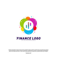 Obraz premium Colorful Stats Financial Advisors with hexagon Logo Design Concept. Finance logo Template Vector Icon