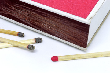 Box of matches and matchsticks