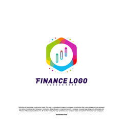 Fototapeta premium Colorful Stats Financial Advisors with hexagon Logo Design Concept. Finance logo Template Vector Icon
