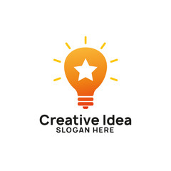 creative idea logo design template. bulb star icon symbol design