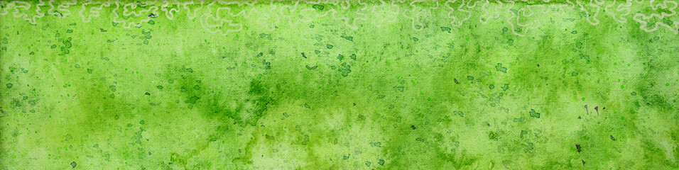 Abstract  hand painted on canvas watercolor green pattern  gradient background