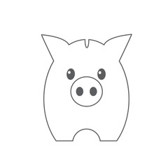 Flat icon piggy bank isolated on Blue background. Vector illustration.