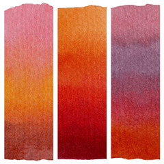 Abstract  hand painted watercolor pattern  red orange autumn gradient background