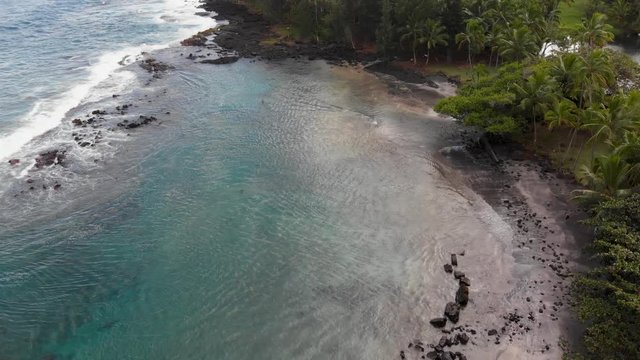 aerial overflight of white sand shipman beach