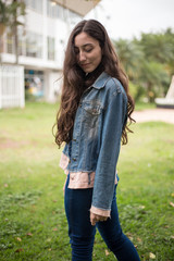 A beautiful girl in a park