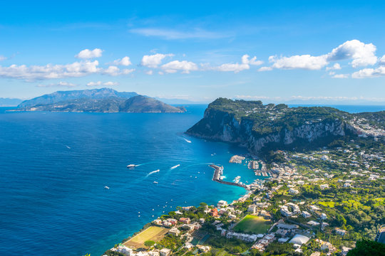 Beautiful view of Capri island from Villa San Michele - Anacapri, Italy