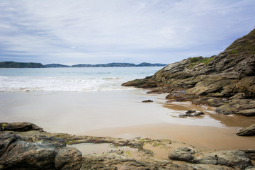 Tucun beach, Búzios, Rio de Janeiro, Brazil, beautiful landscape with some rocks on the beach