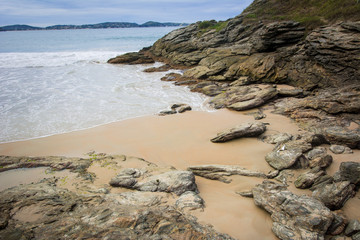Tucun beach, Búzios, Rio de Janeiro, Brazil, beautiful landscape with some rocks on the beach