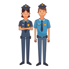 police couple cartoon