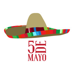 Cinco de mayo. Mexican hat. Vector illustration design