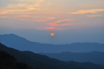 sunset in the mountains