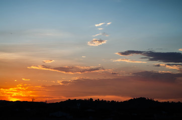 Sunset, sky, clouds, sun, nature,xloud, landscape, light blue