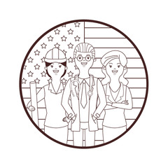 profession and occupation avatars round icon