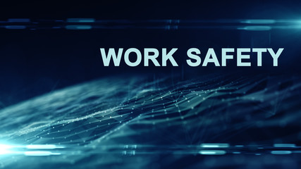 Work safety title health and safety (WHS (HSE) (OSH) welfare in the workplace  