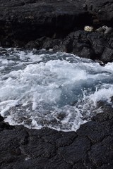 Water filling a crevice in the the lava field
