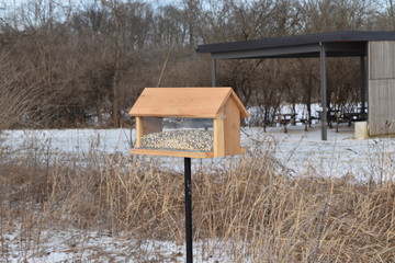 birdfeeder in the snow