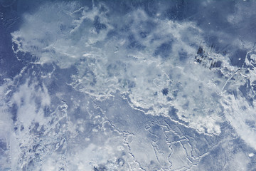 The texture of the ice. The frozen water.Winter background  