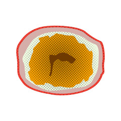 Isolated passion fruit. Halftone style. Vector illustration design