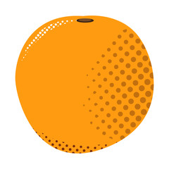 Isolated orange. Halftone style. Vector illustration design