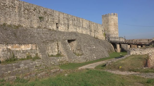 Famous fortress Kalemegdan in Belgrade, Serbia, panorama 4k