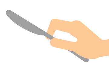 ナイフを持つ手