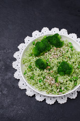 Traditional rice with green sauce