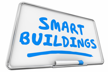 Smart Buildings Architecture Dry Erase Board 3d Illustration