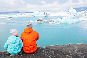 family enjoying iceland