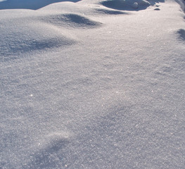 Winter Siberian city park in snowdrifts