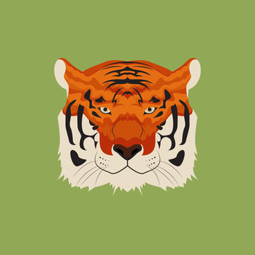Bengal Tiger Head Vector and Icon