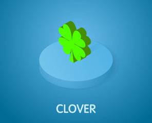 Clover isometric icon. Vector illustration. 3d concept