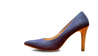 Obraz premium High Heels modern stylish Jean shoes fashion Accessories women's Luxury dresses.on isolated white background