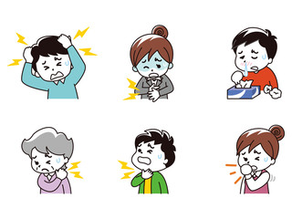 体調不良の人々