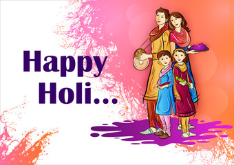 Indian people playing India Festival of Color Happy Holi background