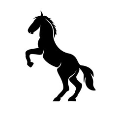 Obraz na płótnie Canvas creative illustration of a silhouette vector horse standing