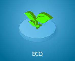 Eco isometric icon. Vector illustration. 3d concept