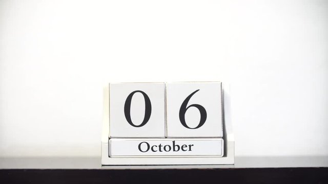White Calendar Time Lapse October