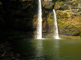 Fototapeta na wymiar Wailua Twin Falls