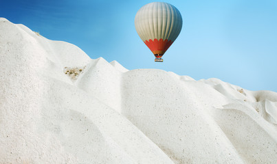 Hot air balloon flying over Cappadocia, Turkey © Alexander Ozerov