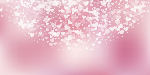 White heart love confettis. Valentine's day semici
