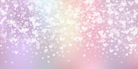 White heart love confettis. Valentine's day gradie