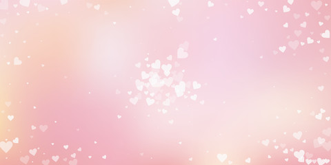 White heart love confettis. Valentine's day explos