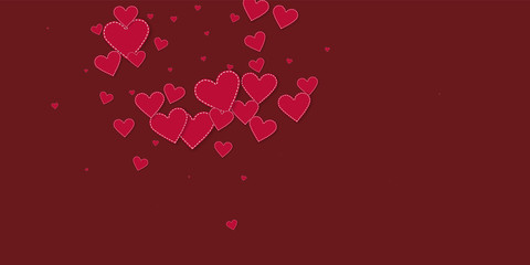 Red heart love confettis. Valentine's day explosio