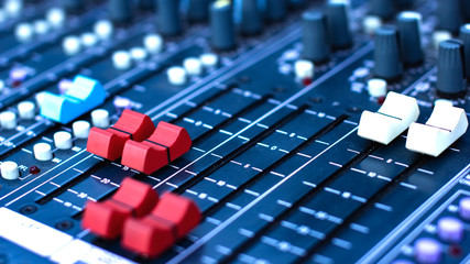 Sound technician control the music Professional audio.